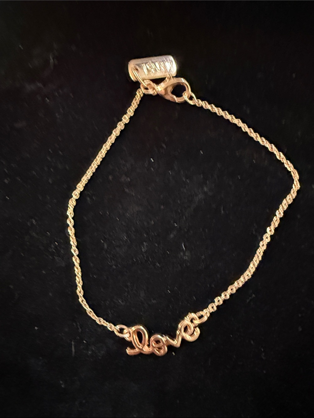 New Women’s 7.5”Rose Gold 'Love' Script Chain Bracelet or anklet